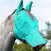 Harrison Howard UV-Proof Forelock Opening Reliable Protection Horse Fly Mask Long Nose with Ears Black Horse Large(Mint)