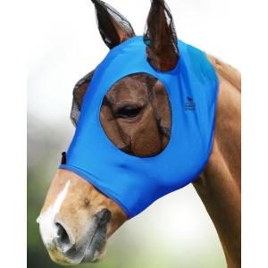 Harrison Howard Super Comfort Stretchy Fly Mask Large Eye Space with UV Protection Soft on Skin with Breathability Fly Mask -Amethyst Cob (Medium)(Azure Blue)