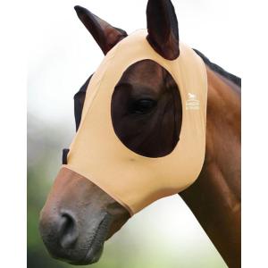 Harrison Howard Super Comfort Stretchy Fly Mask Large Eye Space with UV Protection Soft on Skin with Breathability Fly Mask -Amethyst Cob (Medium)(Champagne Gold)