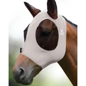 Harrison Howard Super Comfort Stretchy Fly Mask Large Eye Space with UV Protection Soft on Skin with Breathability Fly Mask -Amethyst Cob (Medium)(Gentle Grey)