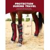 Harrison Howard Premium Shipping Boots for Horses Set of 4 Travel Boots Comfort and Protection During Travels with Touch(Red)
