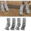 Harrison Howard Horse Fly Boots Perfect Contoured Fit Leg Guards Dense Mesh Boots with Ventilated Comfort Reliable Protection from Summer Elements Set of 4 Classic Black L(Silver Grey)
