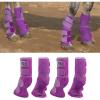 Harrison Howard Horse Fly Boots Perfect Contoured Fit Leg Guards Dense Mesh Boots with Ventilated Comfort Reliable Protection from Summer Elements Set of 4 Classic Black L(Purple)