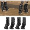 Harrison Howard Horse Fly Boots Perfect Contoured Fit Leg Guards Dense Mesh Boots with Ventilated Comfort Reliable Protection from Summer Elements Set of 4 Classic Black L(Classic Black)