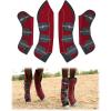Harrison Howard Premium Shipping Boots for Horses Set of 4 Travel Boots Comfort and Protection During Travels with Touch(Red)