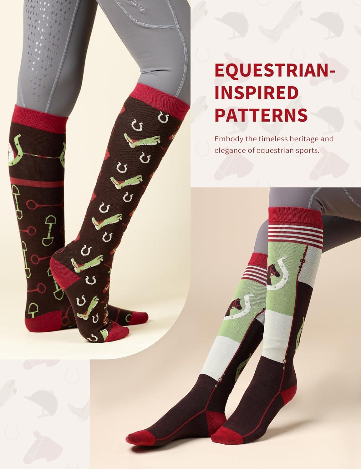 image:imageHarrison Howard Womens Equestrian KneeHigh Socks 3Pairs Compatible with Equestrian Boots Comfortable MoistureWickingTriburgundy
