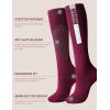 Harrison Howard Equestrian Knee-High Socks 3-Pairs Moisture-Wicking Silicone Anti-Slip Compatible with Long Boots/Short Boots(Pink/Plum/Black)