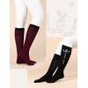 Harrison Howard Equestrian Knee-High Socks 3-Pairs Moisture-Wicking Silicone Anti-Slip Compatible with Long Boots/Short Boots(Pink/Plum/Black)