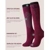 Harrison Howard Equestrian Knee-High Socks 3-Pairs Moisture-Wicking Silicone Anti-Slip Compatible with Long Boots/Short Boots(Plum/Azure/Black)