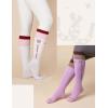 Harrison Howard Equestrian Knee-High Socks 3-Pairs Moisture-Wicking Silicone Anti-Slip Compatible with Long Boots/Short Boots(Plum-white/Blue-white/Pink)