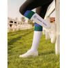 Harrison Howard Equestrian Knee-High Socks 3-Pairs Moisture-Wicking Silicone Anti-Slip Compatible with Long Boots/Short Boots(Plum-white/Blue-white/Pink)