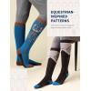 Harrison Howard Women’s Equestrian Knee-High Socks 3-Pairs, Compatible with Equestrian Boots, Comfortable Moisture-Wicking(Tri-blue)