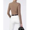 Harrison Howard Women’s Horse Riding Shirts Long Sleeve Rider Top Stand Collar with Embroidery Equestrian Show Shirts(Beige)