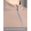 Harrison Howard Women’s Horse Riding Shirts Long Sleeve Rider Top Stand Collar with Embroidery Equestrian Show Shirts(Beige)