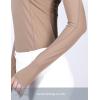 Harrison Howard Women’s Horse Riding Shirts Long Sleeve Rider Top Stand Collar with Embroidery Equestrian Show Shirts(Beige)