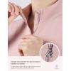 Harrison Howard Women’s Horse Riding Shirts Long Sleeve Rider Top Stand Collar with Embroidery Equestrian Show Shirts(Peachy Beige)