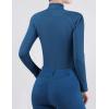 Harrison Howard Women’s Horse Riding Shirts Long Sleeve Rider Top Stand Collar with Embroidery Equestrian Show Shirts(Peacock Blue)