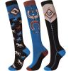 Harrison Howard Women’s Equestrian Knee-High Socks 3-Pairs, Compatible with Equestrian Boots, Comfortable Moisture-Wicking(Tri-blue)
