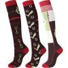 Harrison Howard Women’s Equestrian Knee-High Socks 3-Pairs, Compatible with Equestrian Boots, Comfortable Moisture-Wicking(Tri-burgundy)