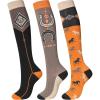 Harrison Howard Women’s Equestrian Knee-High Socks 3-Pairs, Compatible with Equestrian Boots, Comfortable Moisture-Wicking(Tri-orange)