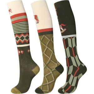 Harrison Howard Women’s Equestrian Knee-High Socks 3-Pairs, Compatible with Equestrian Boots, Comfortable Moisture-Wicking(Tri-green)