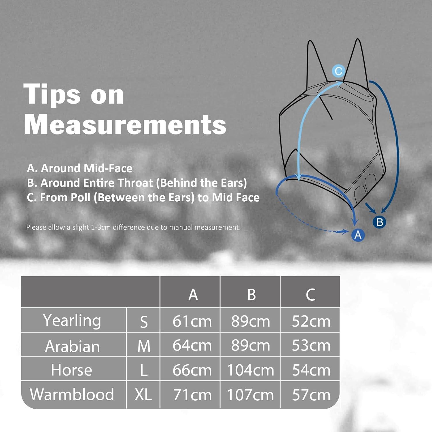 image:imageHarrison Howard Pro Luminous Horse Half Face Fly Mask Large Eye Space with Ears UV Protection for Horse Teal MCoral Orange