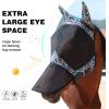 Harrison Howard Pro LumiVista Horse Full Face Fly Mask Large Eye Space Long Nose with Ears UV Protection for Horse Iridescent Prints M(Iridescent Prints)