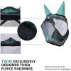 Harrison Howard Pro Luminous Horse Half Face Fly Mask Large Eye Space with Ears UV Protection for Horse Teal M(Hunter Green)