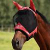 Harrison Howard Pro Luminous Horse Half Face Fly Mask Large Eye Space with Ears UV Protection for Horse Teal M(Coral Orange)