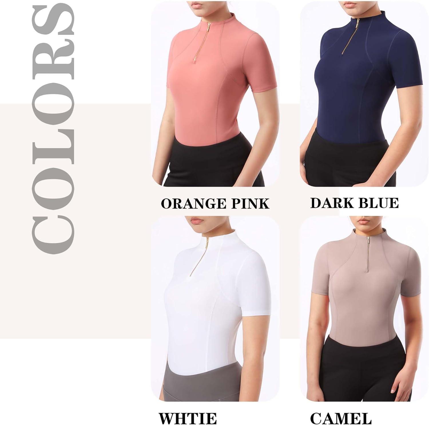 image:imageHarrison Howard Equestrian Tops for Women Short Sleeve QuickDry Sports ShirtDark Blue