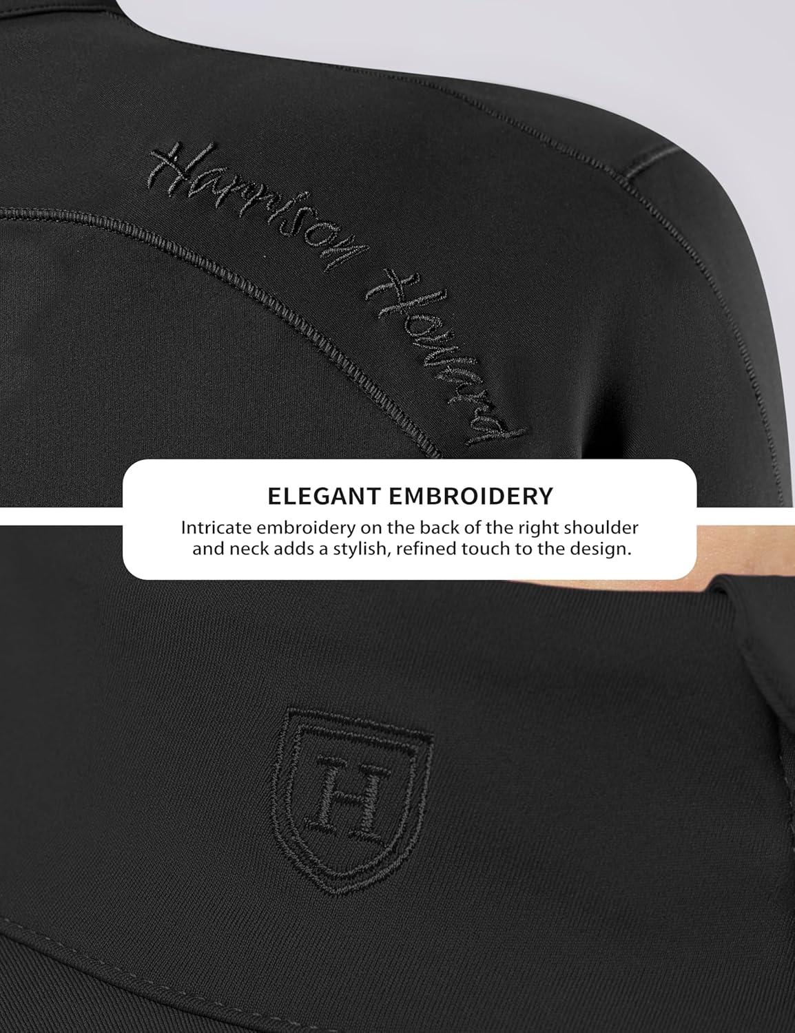 image:imageHarrison Howard Womens Equestrian Riding JacketThermal 4Way Stretch FullZip Top with Hidden Pockets for Horse RidingBlack