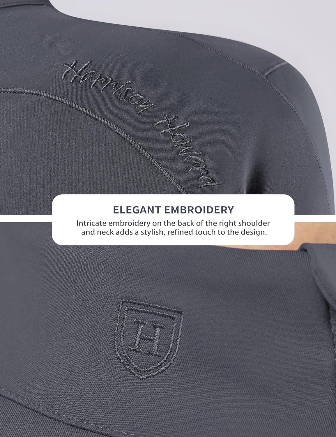 image:imageHarrison Howard Womens Equestrian Riding JacketThermal 4Way Stretch FullZip Top with Hidden Pockets for Horse RidingDeep Grey