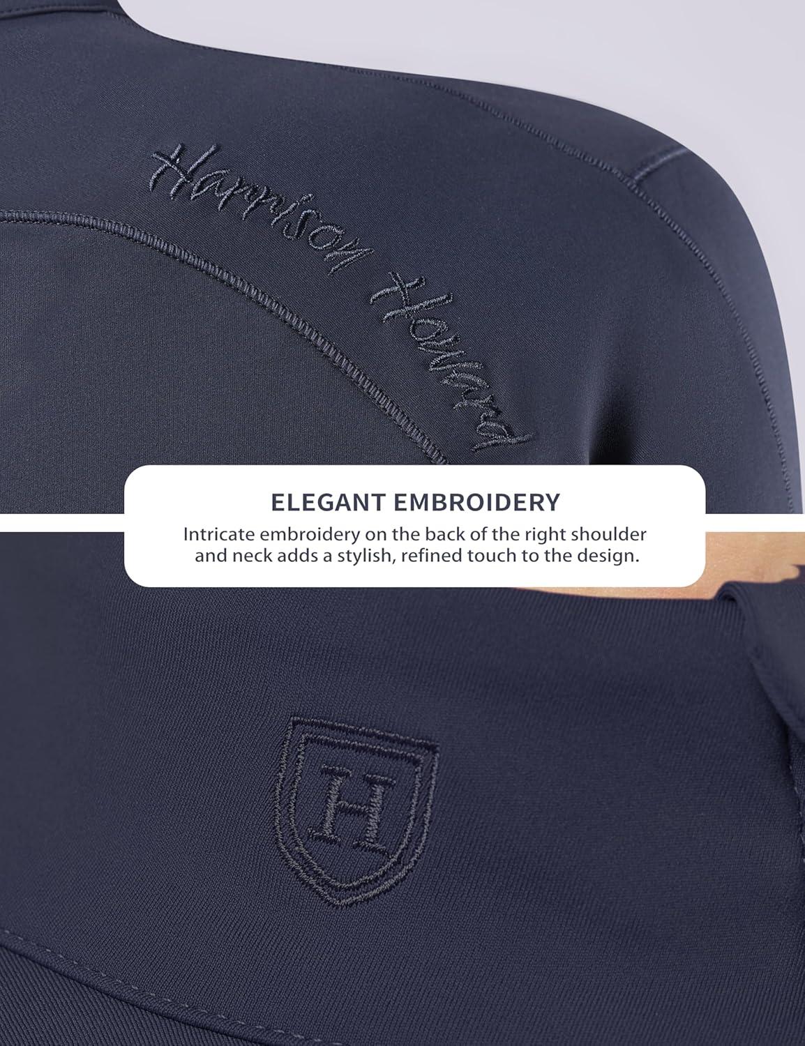 image:imageHarrison Howard Womens Equestrian Riding JacketThermal 4Way Stretch FullZip Top with Hidden Pockets for Horse RidingNavy
