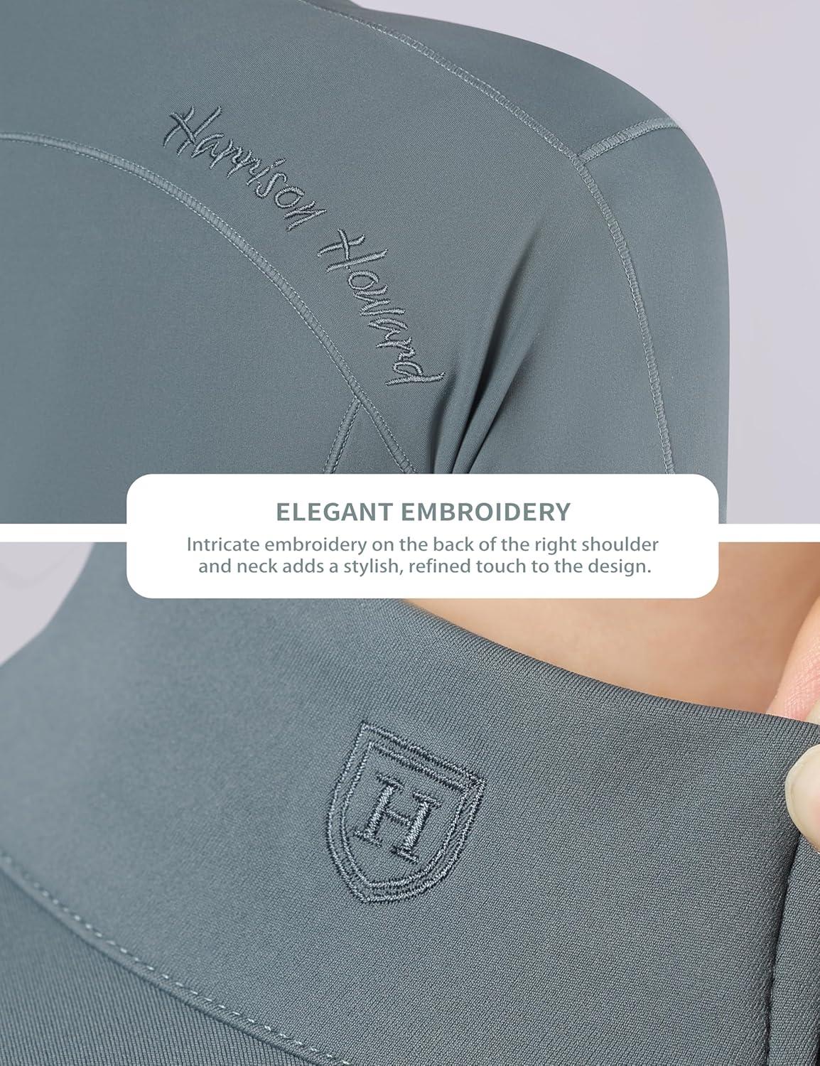 image:imageHarrison Howard Womens Equestrian Riding JacketThermal 4Way Stretch FullZip Top with Hidden Pockets for Horse RidingSoft Green