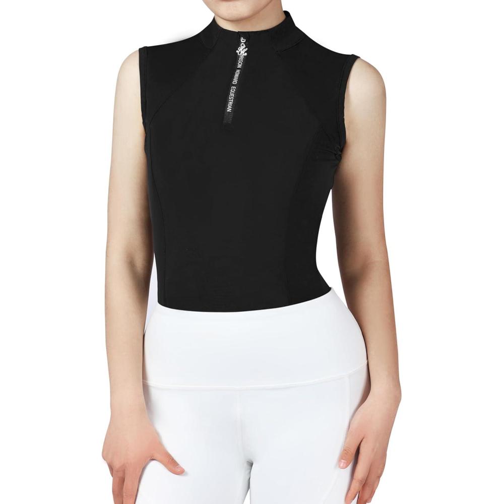 image:imageHarrison Howard Equestrian Shirts for Women Sleeveless Horse Riding Lightweight QuickDry Riding Shirts for WomenBlack