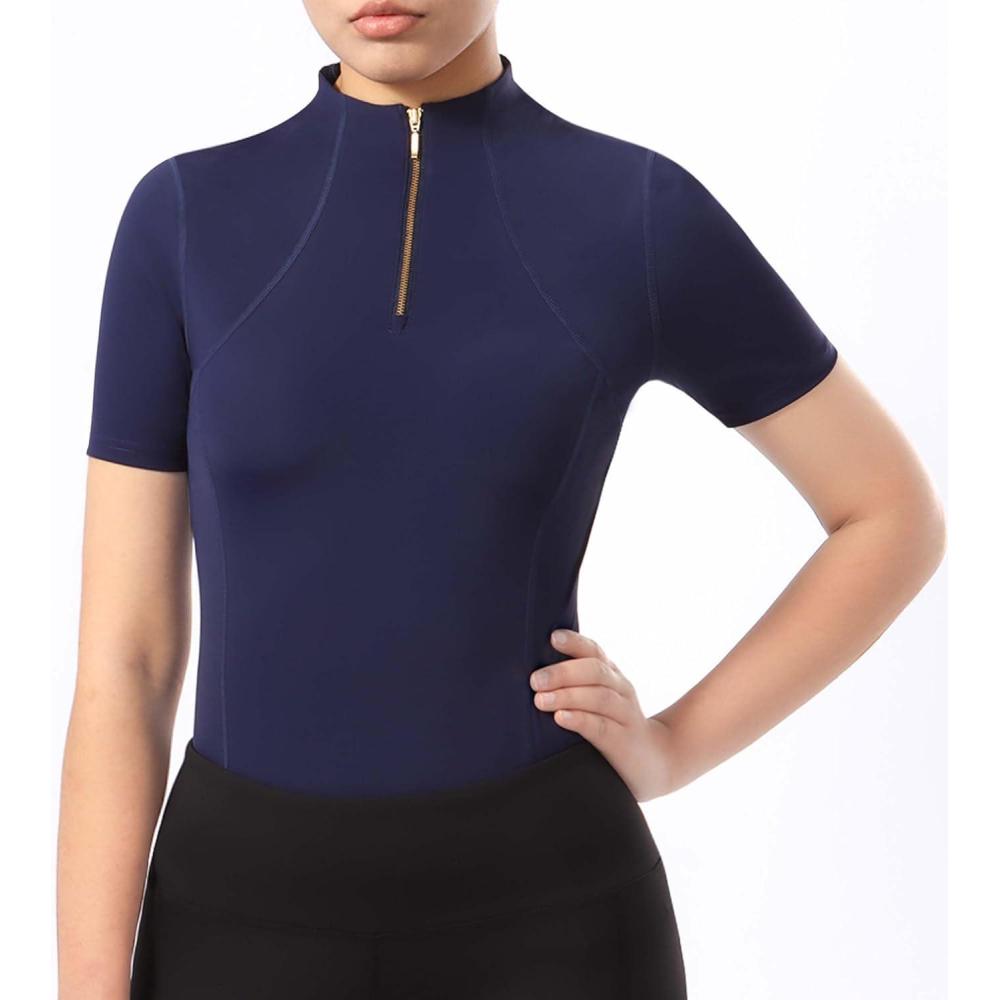 image:imageHarrison Howard Equestrian Tops for Women Short Sleeve QuickDry Sports ShirtDark Blue
