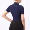 Harrison Howard Equestrian Tops for Women Short Sleeve Quick-Dry Sports Shirt(Dark Blue)