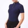 Harrison Howard Equestrian Tops for Women Short Sleeve Quick-Dry Sports Shirt(Dark Blue)