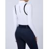 Harrison Howard Horse Riding Shirts w/Ventilation Underarms Inner Arms Shirts for Women Horse Riding Top 1/4 Zip Design(White)
