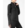 Harrison Howard Long Sleeve Equestrian Shirt Thermal Zip Jacket w/Fleece Interior Horse Riding Top with Extended Thumbholes(Black)