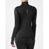 Harrison Howard Long Sleeve Equestrian Shirt Thermal Zip Jacket w/Fleece Interior Horse Riding Top with Extended Thumbholes(Black)