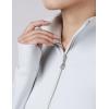 Harrison Howard Long Sleeve Equestrian Shirt Thermal Zip Jacket w/Fleece Interior Horse Riding Top with Extended Thumbholes(Light Grey)