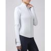 Harrison Howard Long Sleeve Equestrian Shirt Thermal Zip Jacket w/Fleece Interior Horse Riding Top with Extended Thumbholes(Light Grey)