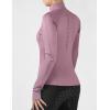 Harrison Howard Long Sleeve Equestrian Shirt Thermal Zip Jacket w/Fleece Interior Horse Riding Top with Extended Thumbholes(Plum)