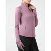 Harrison Howard Long Sleeve Equestrian Shirt Thermal Zip Jacket w/Fleece Interior Horse Riding Top with Extended Thumbholes(Plum)