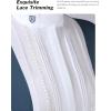 Harrison Howard Pleated Bib Rider Top Horse Riding Shirt Long Sleeve Riding Show Shirt with Lace Trims(Peacock Blue)