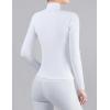 Harrison Howard Women’s Equestrian Riding Jacket,Thermal 4-Way Stretch Full-Zip Top with Hidden Pockets for Horse Riding(White)