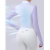 Harrison Howard Women’s Horse Riding Shirt Equestrian Show Shirt Horseback Riding Shirts for Women Spliced Shoulder(Light Purple)