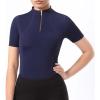 Harrison Howard Equestrian Tops for Women Short Sleeve Quick-Dry Sports Shirt(Dark Blue)