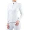 Harrison Howard Women’s Equestrian Riding Jacket,Thermal 4-Way Stretch Full-Zip Top with Hidden Pockets for Horse Riding(White)